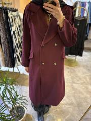 kadriye baştürk kruvaze yaka apolet detaylı kaşe kaban bordo 3