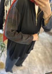 ghisa etnik desen detaylı ipek takım siyah 3