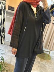 ghisa etnik desen detaylı ipek takım siyah 6