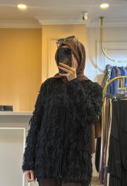 ghisa püsküllü ithal hırka siyah