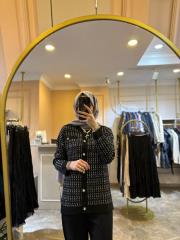 ghisa pullu bisiklet yaka gümüş ip geçişli ithal triko hırka siyah 6