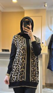 ghisa leopar desenli triko tunik leopar 5