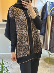 ghisa leopar desenli triko tunik kahve leopar 3