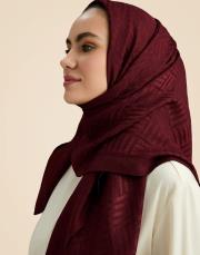 iman kare  naia pamuk şal 70x210 bordo