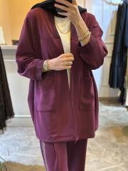 ghisa modal kumaş spor hırkalı takım mürdüm 3