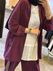 ghisa modal kumaş spor hırkalı takım mürdüm 5