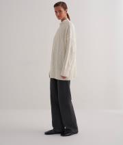 saç örgü triko kazak ekru 4