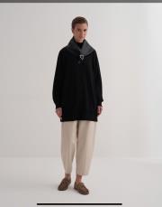 balıkçı yaka triko kazak siyah