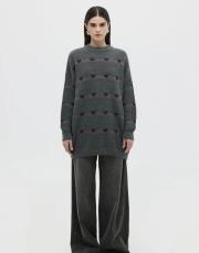 kalp motifli triko kazak gri 2