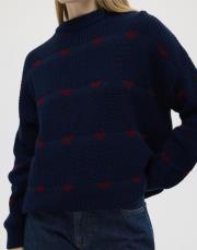 kalp motifli triko kazak lacivert 3