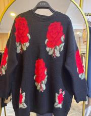 desenli triko kazak siyah siyah