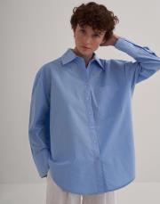 oversize koton gömlek mavi 4