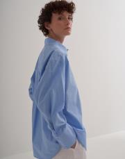 oversize koton gömlek mavi 5