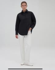 oversize koton gömlek siyah 4