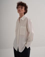 oversize koton gömlek ekru 4