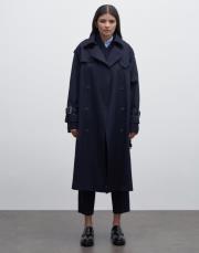 klasik koton trençkot lacivert