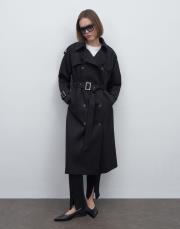 klasik koton trençkot siyah 2