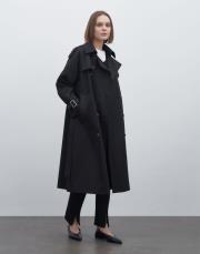 klasik koton trençkot siyah 4