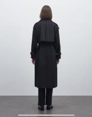 klasik koton trençkot siyah 6