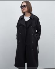 klasik koton trençkot siyah 7