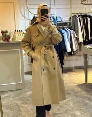 klasik koton trençkot camel 8